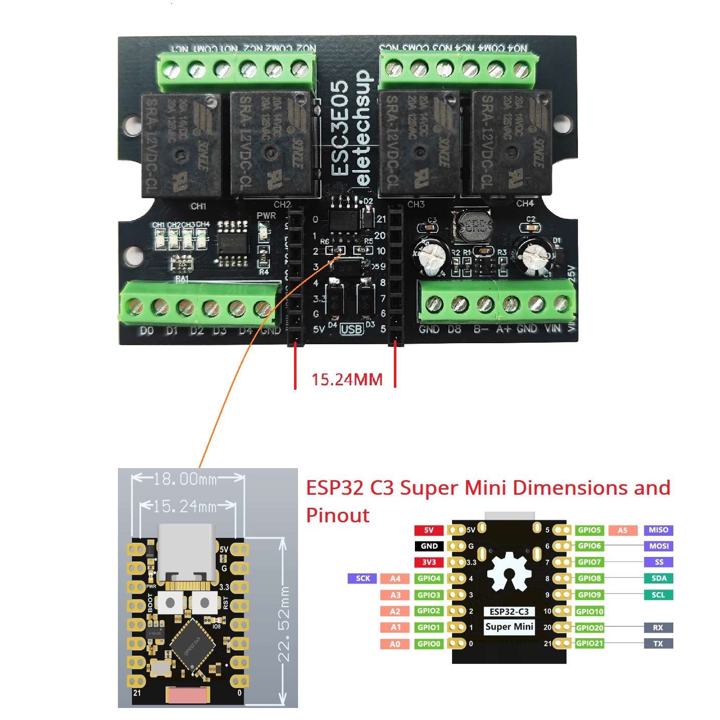 Carte relais industrielle ESC3 - Espressif Esp32 avis et prix